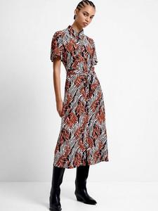 Платье Felicity Lizzy с завязкой на талии и абстрактным принтом French Connection, Orange/Multi