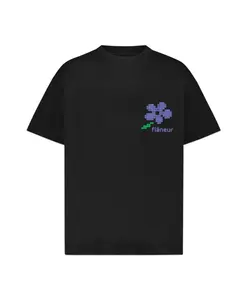 Футболка с пиксельным цветочным рисунком, черная FlãNeur, черный