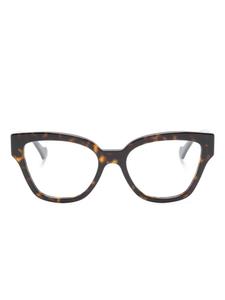 Очки в оправе бабочка из черепахового панциря Gucci Eyewear, коричневый