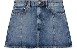 Джинсовая мини-юбка Sparkle Logo GANNI, Dyed Washed