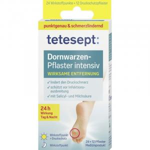Мед уход за ногами пластырь от подошвенной бородавки интенсивный tetesept, 12 шт.