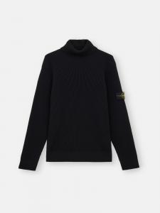 Водолазка с отделкой в мелкий рубчик Stone Island 5100052 FULL RIB RWS WOOL, черный