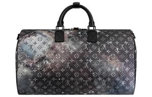Дорожная сумка Keepall из лакированного холста, плечевая сумка, сумка через плечо, повседневная сумка унисекс Starry Sky LOUIS VUITTON