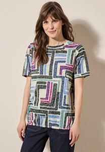 Футболка с принтом GEMUSTERTES AUSBRENNER Cecil, белый