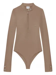 Боди на молнии с длинными рукавами Courrèges, коричневый