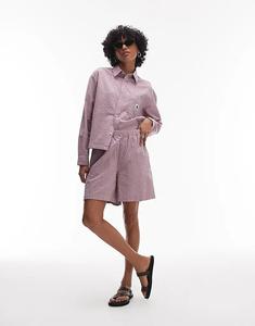 Укороченные шорты Carhartt WIP Toland Seersucker Regular Fit, розовый