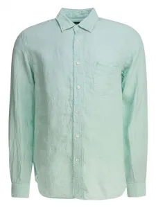 Текстурированная льняная рубашка BEAMS PLUS, зеленый