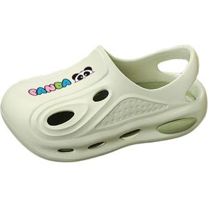 Детские сандалии с низким верхом, дышащие, противоскользящие и износостойкие, с отскоком NEZHACHAOHAI, бежевый/зеленый