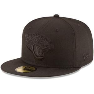 Мужская приталенная шляпа New Era Jacksonville Jaguars Black on Black 59FIFTY