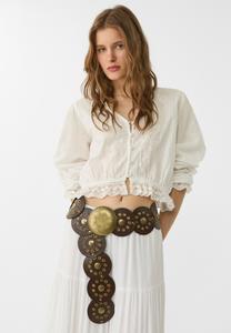 Ремень Stradivarius STUDDED WITH PLATE , Mottled Brown