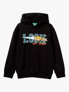 Детская толстовка с принтом Гарфилд из хлопковой смеси Benetton, Black