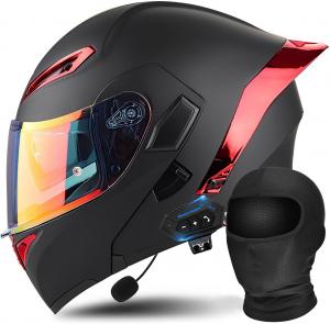 Шлем модульный Gyufmgs Motorcycle Bluetooth, черный / красный