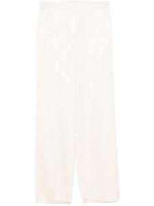 TWINSET жаккардовые брюки Oval T, нейтральный цвет