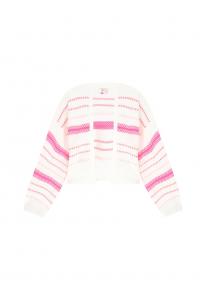 Вязаный кардиган IZIA, Pink/Off White