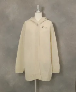 Вязаный кардиган с капюшоном из 100% шерсти яка Studio Picone, цвет White(090)