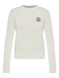 Свитер из натуральной шерсти Moncler, белый