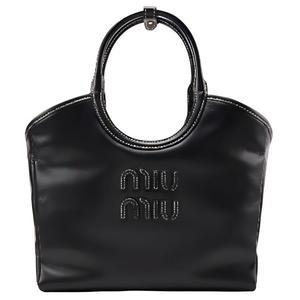 Кожаная сумка через плечо MIU MIU черная