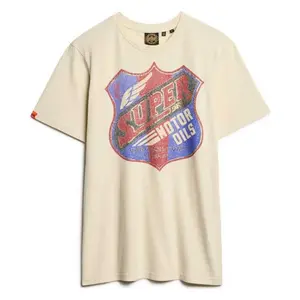 Футболка с коротким рукавом Superdry Gasoline Graphic Relaxed, бежевый