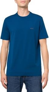 Футболка BOSS Men's Contrast Logo из хлопка и эластичного хлопка, Blue Sapphire