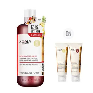 Шампунь против выпадения волос с имбирем и листьями березы ZOOLY, 800ml+free 35ml laundry & care sample