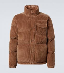 Серрант хлопковая вельветовая пуховик Moncler, Brown