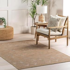 nuLOOM ковер 153 x 244 см машинной стирки устойчивый к пятнам низкопрофильный для гостиной, спальни и столовой, Olive Sand