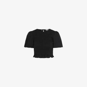 Топ Omnes Николла из хлопка с защипами, черный