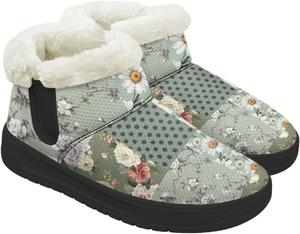 Женские зимние ботинки на снег с утеплителем, плюшевые, мягкие, комфортные, с утолщенной подошвой и дышащие, зимние ботильоны Gdxynsmny, Floral