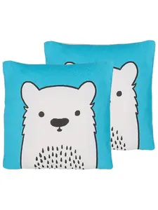 Декоративная подушка Beliani 2er Set Deko WARANASI, цвет blau/weiß/schwarz