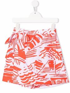 MSGM Kids шорты с геометричным принтом, белый