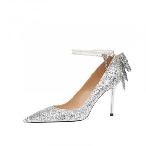 Тонкие каблуки Высокие каблуки 8 см Женские RoseDoris, Серебристый