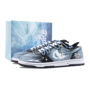 Nike Большие устойчивые к истиранию дышащие скейтбордские кроссовки unisex black blue white