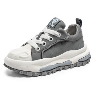 TONYBEAR Антискользящие износостойкие массивные кроссовки мидтоп мужские серые, цвет Gray