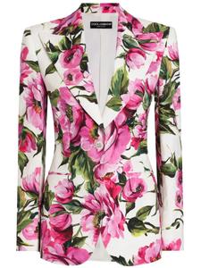 Dolce & Gabbana блейзер с цветочным принтом, белый