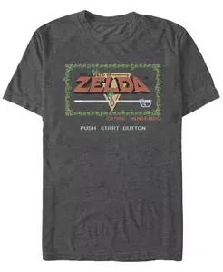 Футболка с коротким рукавом Nintendo The Legend of Zelda "Push Start" для мужчин Fifth Sun, серый