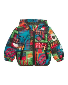 Детский пуховик многокрасочного цвета с принтом транспортных средств Tuc tuc
