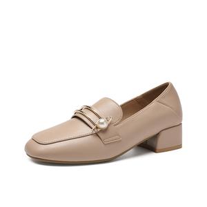 ZHR Лоферы женские черно-бежево-абрикосовые абрикос, цвет Apricot