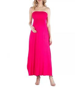 Платье макси для беременных без рукавов с завышенной талией 24seven Comfort Apparel, розовый