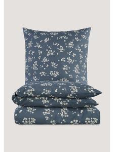 Комплект постельного белья Renforcé стального синего цвета Hessnatur, 155x220 см (40x80 см)