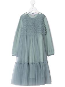 Il Gufo ярусное платье с оборками, зеленый