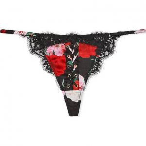 Victoria's Secret 24 Big Show Collection VERY SEXY трусики женские 1 упаковка черный фон цветочный принт