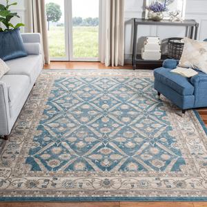 Ковер SAFAVIEH, 305 x 427 см, Sofia Collection, Blue & Beige, винтажный восточный дизайн с эффектом потертости, не линяет и прост в уходе, идеален для помещений с высокой проходимостью в гостиной, спальне (SOF378C)