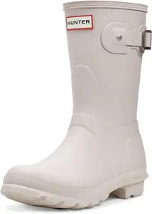 Женские оригинальные короткие резиновые сапоги Hunter, светло-серый
