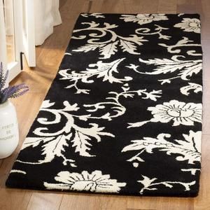Ковер-дорожка SAFAVIEH, 77 x 244 см, Soho Collection - Black & Ivory, ручной работы из шерсти, идеально для помещений с высокой проходимостью в гостиной, спальне (SOH212A)