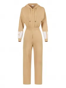 Комбинезон с капюшоном и логотипом Elisabetta Franchi, нейтральный