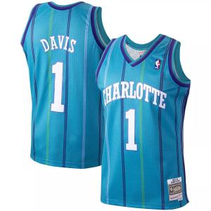 Мужское джерси Mitchell & Ness Baron Davis Teal Charlotte Hornets Hardwood Classics 1999-00 Swingman
