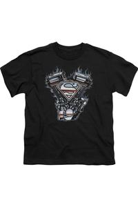 Футболка с коротким рукавом для детей с логотипом Superman V Twin Gildan, черный