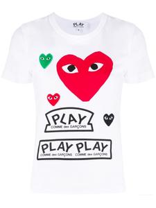Comme Des Garçons Play футболка с короткими рукавами и принтом, белый
