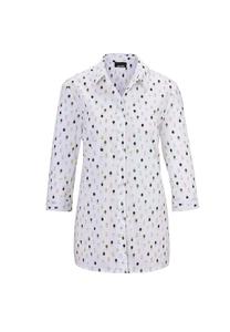 Короткий размер: блузка с воротником-стойкой Goldner, мультиколор