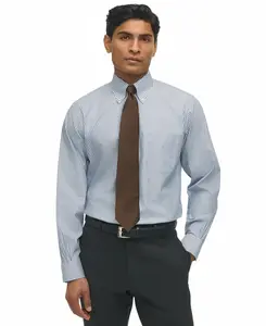 Мужская рубашка-поло Brooks Brothers стандартного кроя с воротником на пуговицах, без полосок Brooks Brothers, Navy